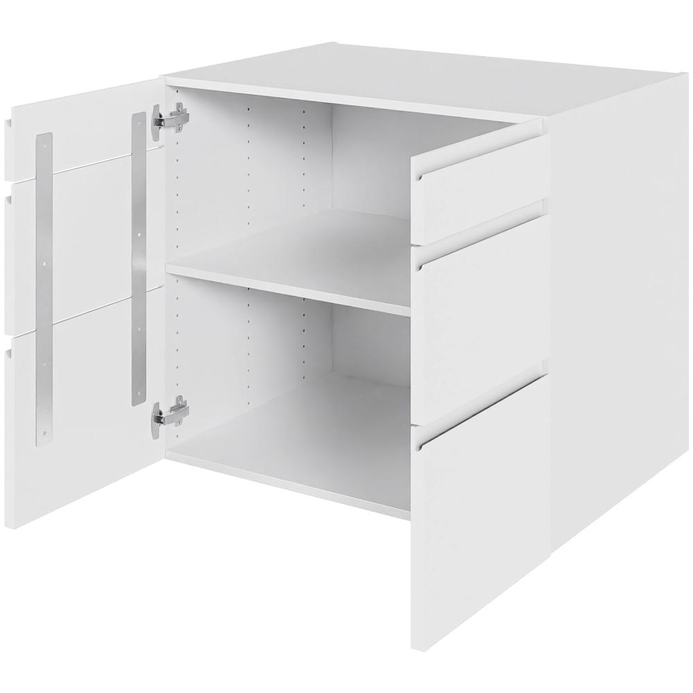 Køkken hyldeskab i Hvid Grebsfri H: 70,4 cm D: 60,0 cm - 2 låger inklusiv 1 hylde - Bredde: 80 cm