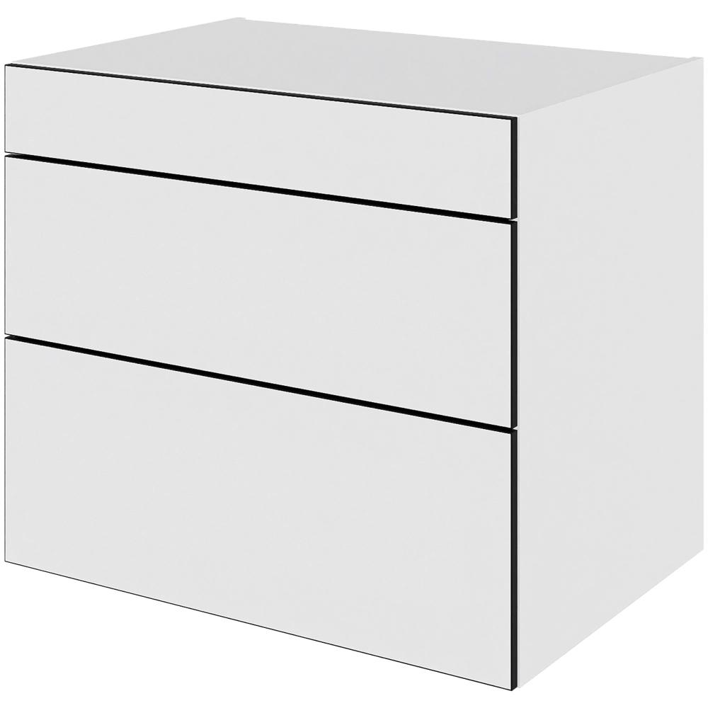 Billede af Multi-Living Køkken skuffeskab i White/Black line H: 70,4 cm D: 60,0 cm - 3 skuffer deludtræk/softluk - Bredde: 80 cm