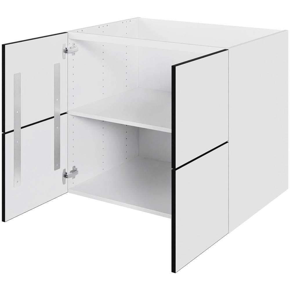 Multi-Living Køkken vaskeskab i White/Black line H: 70,4 cm D: 60,0 cm - Inkluderet affaldsstativ & skuffe look - Bredde: 80 cm