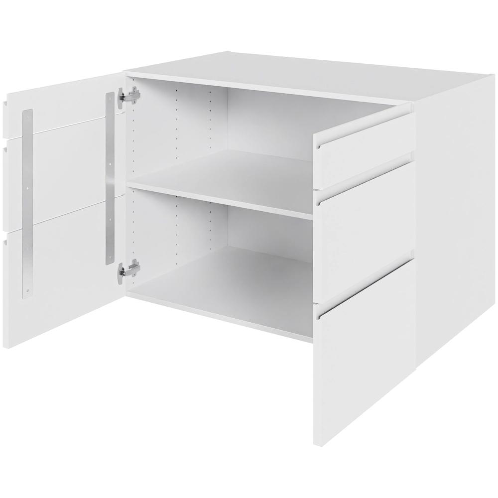 Køkken hyldeskab i Hvid Grebsfri H: 70,4 cm D: 60,0 cm - 2 låger inklusiv 1 hylde - Bredde: 100 cm
