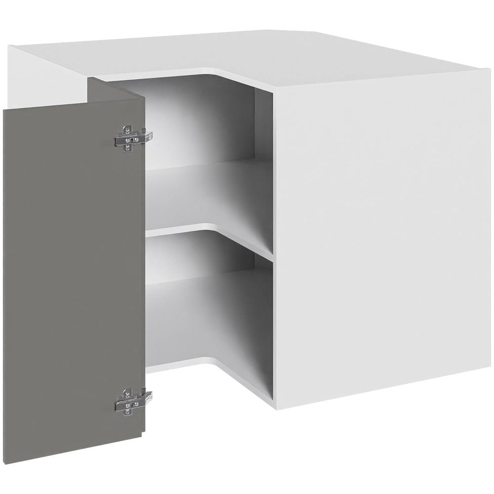 Køkken hjørneskab i Cibo Grigio knæklåge H: 70,4 cm D: 60,0 cm - 1 låge 3 hylder - Bredde: 90 cm