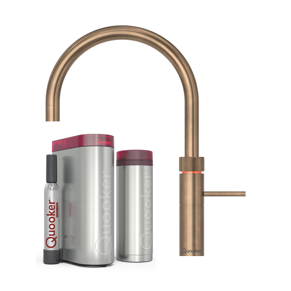 Quooker Fusion Round Bruneret messing PRO3 CUBE