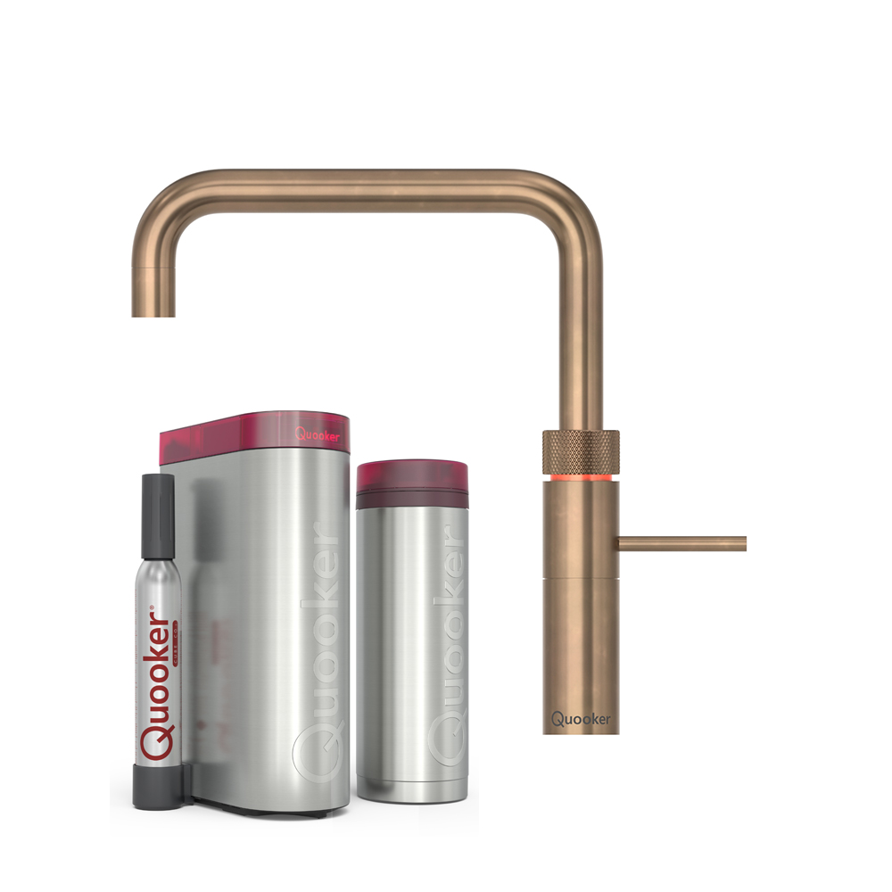 Fusion Square Inkl Pro3 & Cube Bruneret Messing Fra Quooker