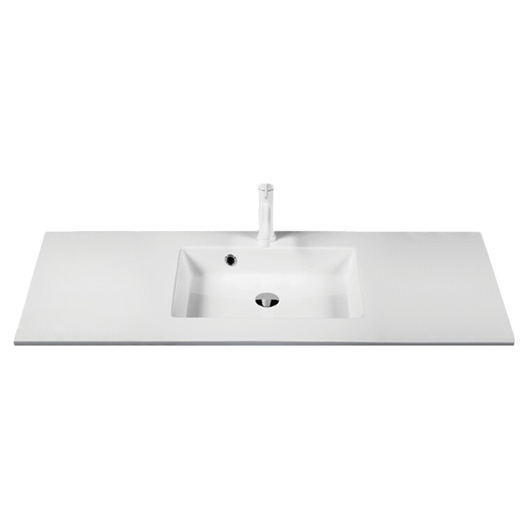 Billede af Kitchn Colombo vask hvid marmor mat, kumme midt, 82x48 c