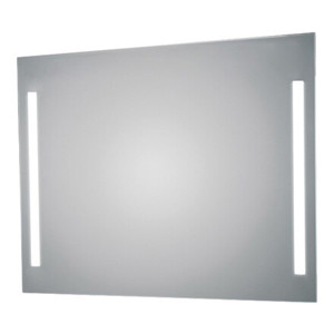 Spejl med 2 LED-lysfelter 15W - varm hvid H:650 B:800
