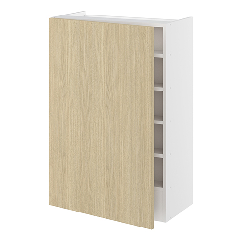 Emhætteskab, 1 låge, 3 hylder, m/aftagelig bagplade. H:896 B:600 D:320