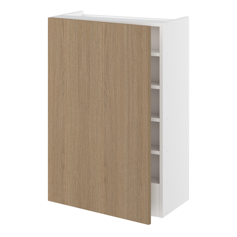 Emhætteskab, 1 låge, 3 hylder, m/aftagelig bagplade. H:896 B:600 D:320