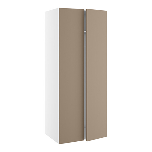 Garderobeskab, m/dobbelt låger, 3 hylder og mellemside, 1 hylde, 1 bøjlestang (leveres usamlet). H:1952 B:800 D:580