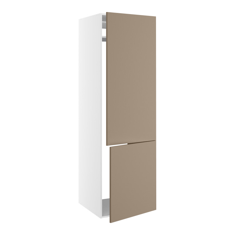 Højskab, t/integreret køl-frys med fladhængsler, 700mm låge, 1436mm låge øverst, u/hængselsboring, 1 hylde, u/bagbeklædning. H:2144 B:600 D:580