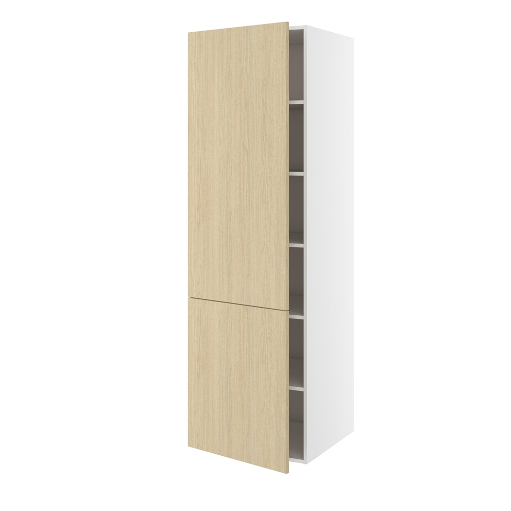 Højskab, 1 låge, 2-delt sammensat, 5 hylder. H:1952 B:600 D:580