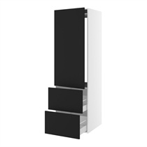 Kitchn Højskab til integreret køl nichemål 1232x567 mm. m/1 låge med hængselsboring H:1244 og 2 skuffer H:348 H:1952 D:580 B:600