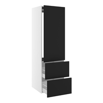 Kitchn Højskab til integreret køl nichemål 1232x567 mm. m/1 låge uden hængselsboring H:1244 og 2 skuffer H:348 H:1952 D:580 B:600