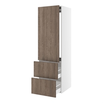 Kitchn Højskab til integreret køl nichemål 1232x567 mm. m/1 låge uden hængselsboring H:1244 og 2 skuffer H:348 H:1952 D:580 B:600