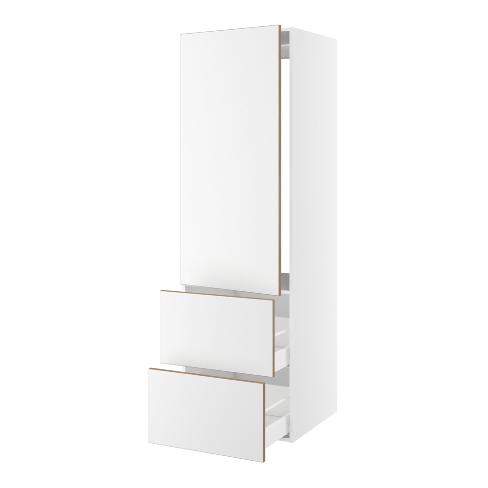 Højskab til integreret køl nichemål 1232x567 mm. m/1 låge uden hængselsboring H:1244 og 2 skuffer H:348 H:1952 D:580 B:600
