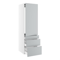 Kitchn Højskab til integreret køl nichemål 1232x567 mm. m/1 låge uden hængselsboring H:1244 og 3 skuffer H:316, 252 og 124 H:1952 D:580 B:600