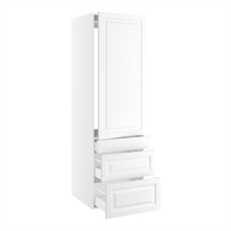 Kitchn Højskab til integreret køl nichemål 1232x567 mm. m/1 låge uden hængselsboring H:1244 og 3 skuffer H:316, 252 og 124 H:1952 D:580 B:600