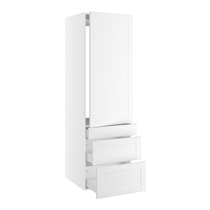 Kitchn Højskab til integreret køl nichemål 1232x567 mm. m/1 låge uden hængselsboring H:1244 og 3 skuffer H:316, 252 og 124 H:1952 D:580 B:600