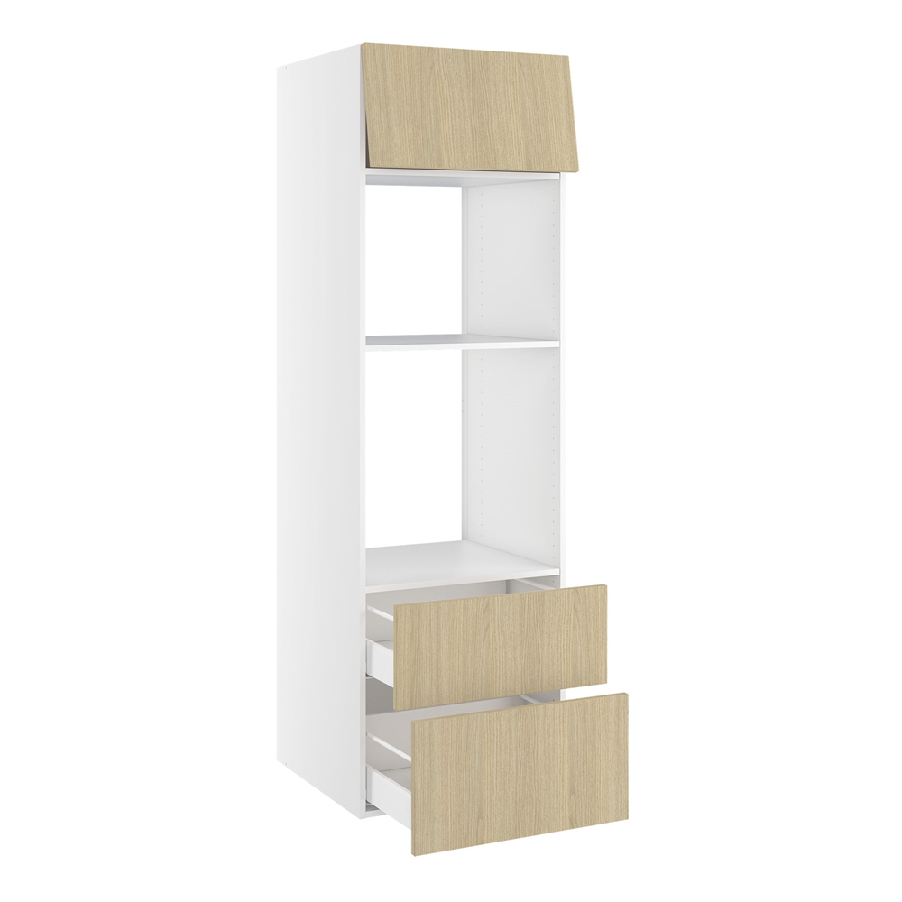 Højskab, t/ovn og micro, 316mm toplåge, 2 skuffer H:252/316mm, hul: 1039mm. H:1952 B:600 D:580