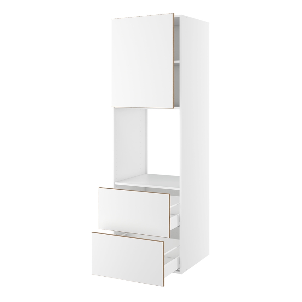 Højskab til ovn/micro nichemål 592x567 mm. m/skuffer H:316 og låge H:700 H:1952 D:580 B:600