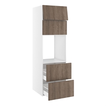 Kitchn Højskab til ovn nichemål 592x567 mm. m/2 skuffer H:348, 2 toplåger H:316. H:1952 D:580 B:600