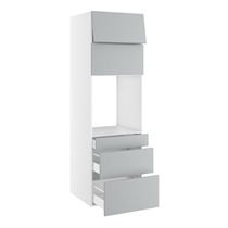Kitchn Højskab til ovn nichemål 592x567 mm. m/3 skuffer H:316, 252 og 124, 2 toplåger H:316 H:1952 D:580 B:600