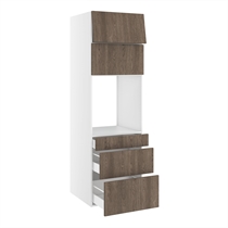 Kitchn Højskab til ovn nichemål 592x567 mm. m/3 skuffer H:316, 252 og 124, 2 toplåger H:316 H:1952 D:580 B:600