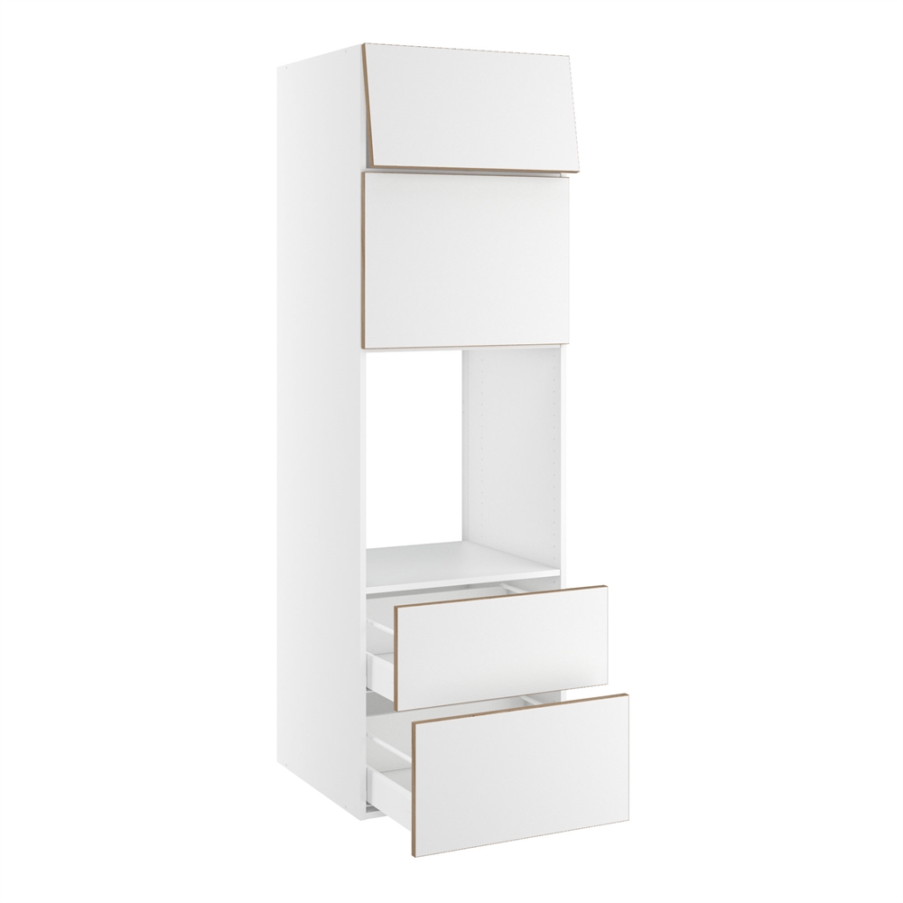 Højskab til ovn/micro nichemål 592x567 mm. m/skuffer H:316 og 252, liftdoor H:444, toplåge H:316 H:1952 D:580 B:600
