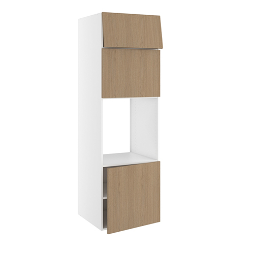 Højskab, t/ovn og micro, 572mm låge, 444mm lift door, 316mm toplåge, hul: 592mm. H:1952 B:600 D:580