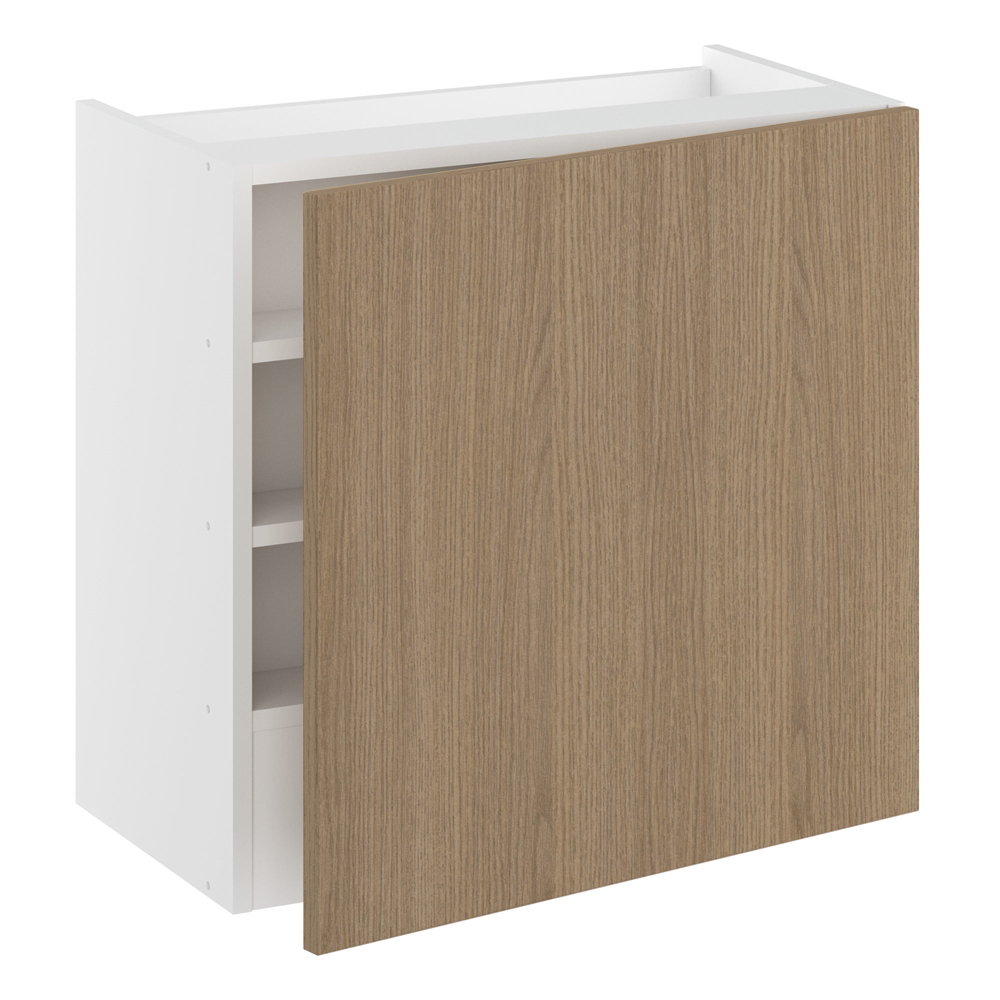 Emhætteskab, 1 låge, 3 hylder, m/aftagelig bagplade. H:576 B:600 D:320