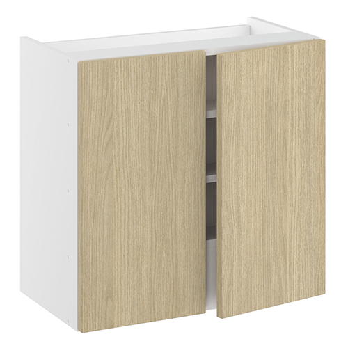 Emhætteskab, m/dobbelt låger, 3 hylder, m/aftagelig bagplade. H:576 B:600 D:320