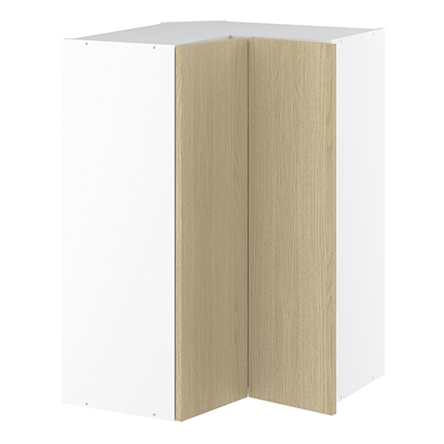 Vinkeloverskab, m/knæklåge (2 stk. B:256mm.), 3 hylder. H:896 B:600 D:320