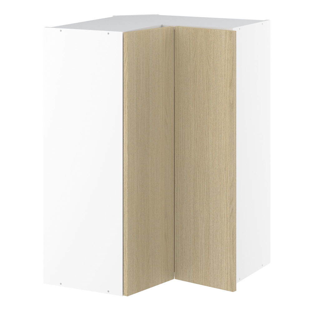 Vinkeloverskab, m/knæklåge (2 stk. B:256mm.), 3 hylder. H:896 B:600 D:320