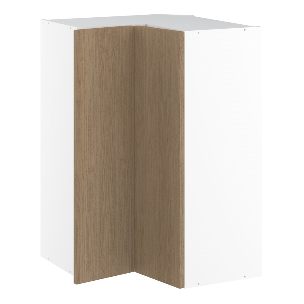 Vinkeloverskab, m/knæklåge (2 stk. B:256mm.), 3 hylder. H:896 B:600 D:320