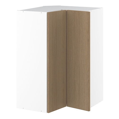 Vinkeloverskab, m/knæklåge (2 stk. B:256mm.), 3 hylder. H:896 B:600 D:320