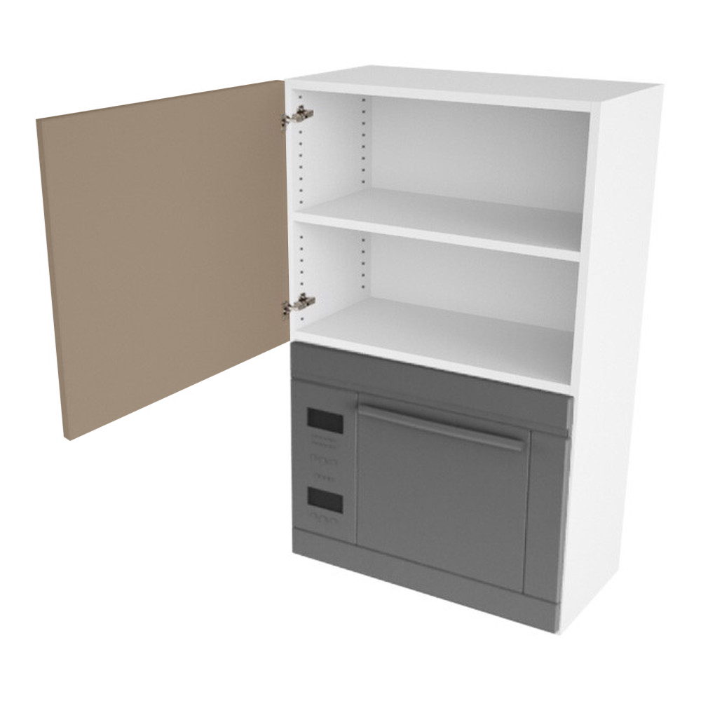 Overskab, t/microovn, 444mm låge, blændfront 96mm, hul: 426mm. H:896 B:600 D:320