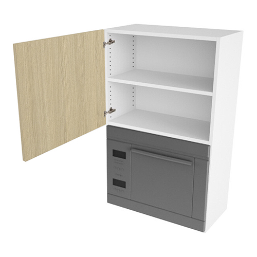 Overskab, t/microovn, 444mm låge, blændfront 96mm, hul: 426mm. H:896 B:600 D:320