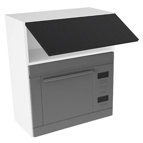 Kitchn Overskab til microovn nichemål 362x567x320 Toplåge H:316. H:704 D:320 B:600