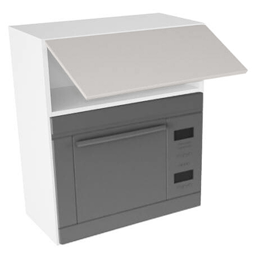 Overskab, t/microovn, 316mm toplåge, hul: 362mm. H:704 B:600 D:320