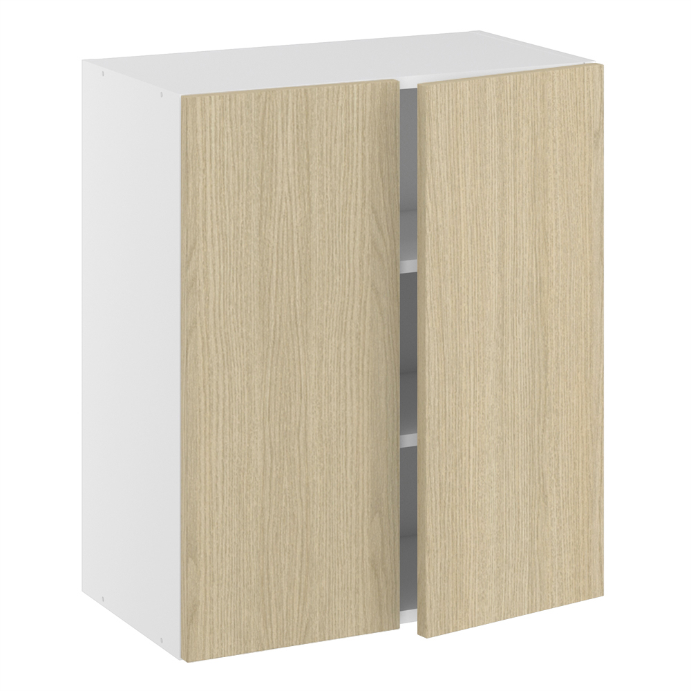 Overskab, m/dobbelt låger, 2 hylder (bund boret til 1 spot). H:704 B:600 D:320