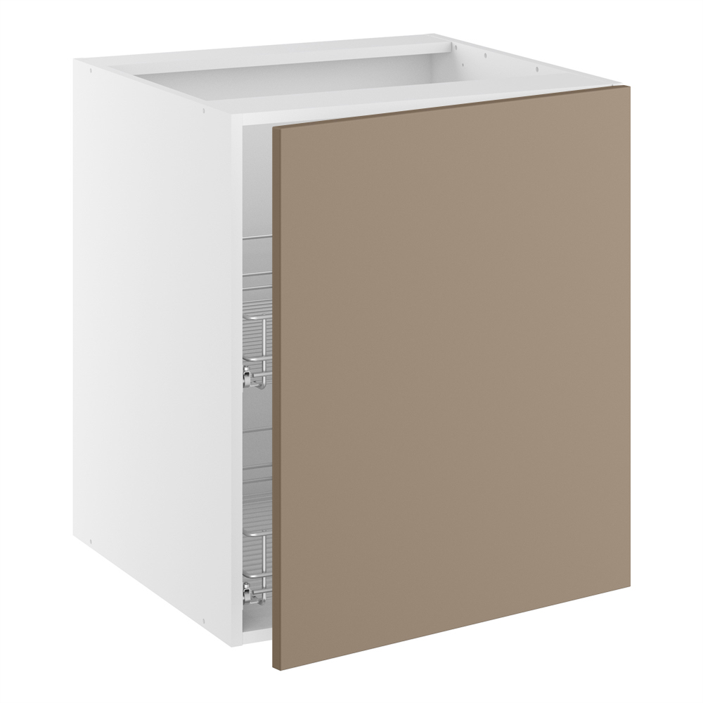 Grydeskab, 1 låge, 2 gryderiste. H:704 B:600 D:580