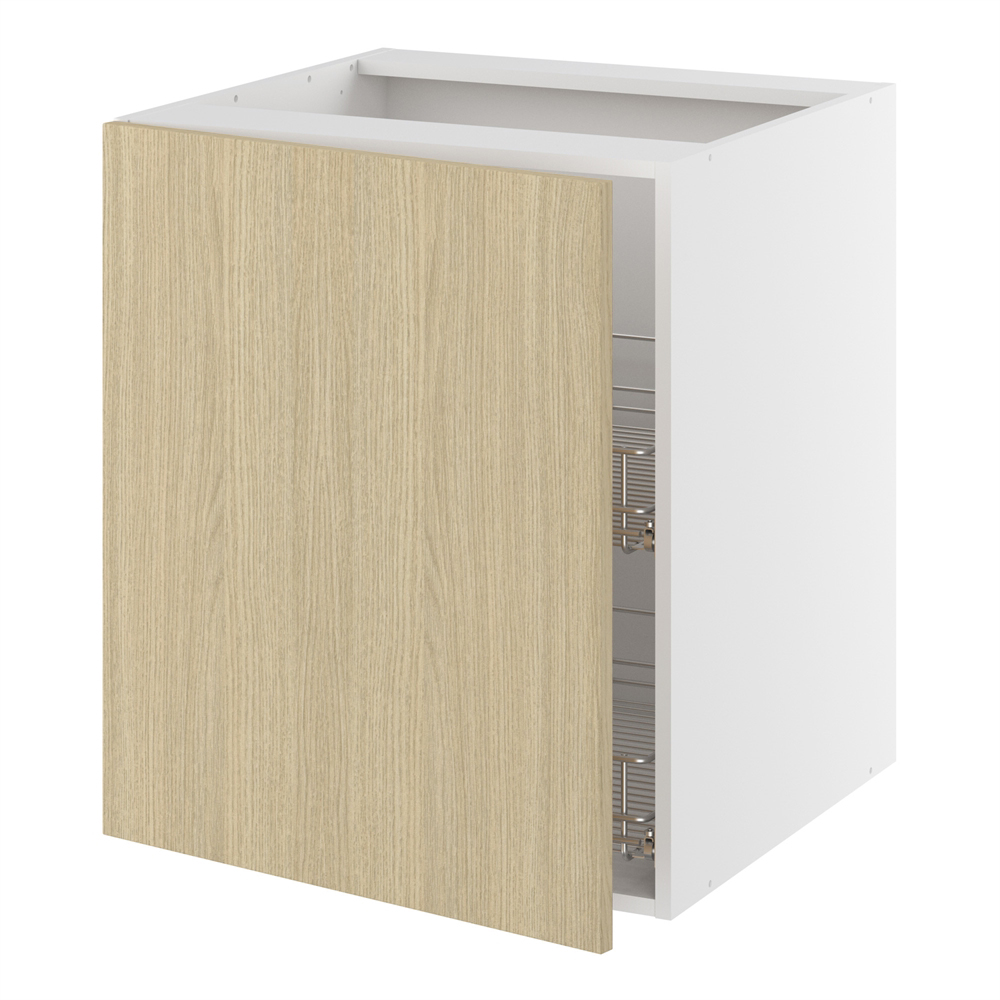 Grydeskab, 1 låge, 2 gryderiste. H:704 B:600 D:580