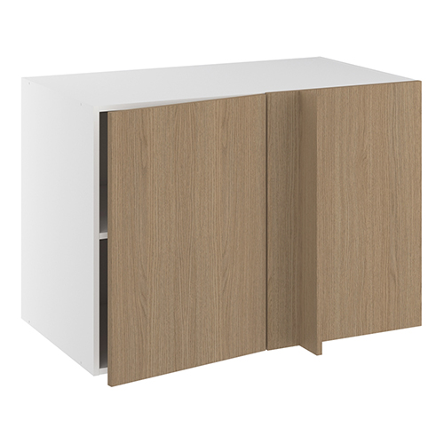 Hjørneindstiksskab, 496mm låge, blændplade, 1 hylde (min. 1150mm fra væg). H:704 B:1000 D:580