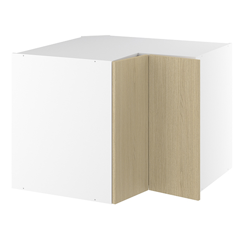 Vinkelunderskab, m/knæklåge (2 stk. B:296mm.), 1 hylde. H:704 B:900 D:580