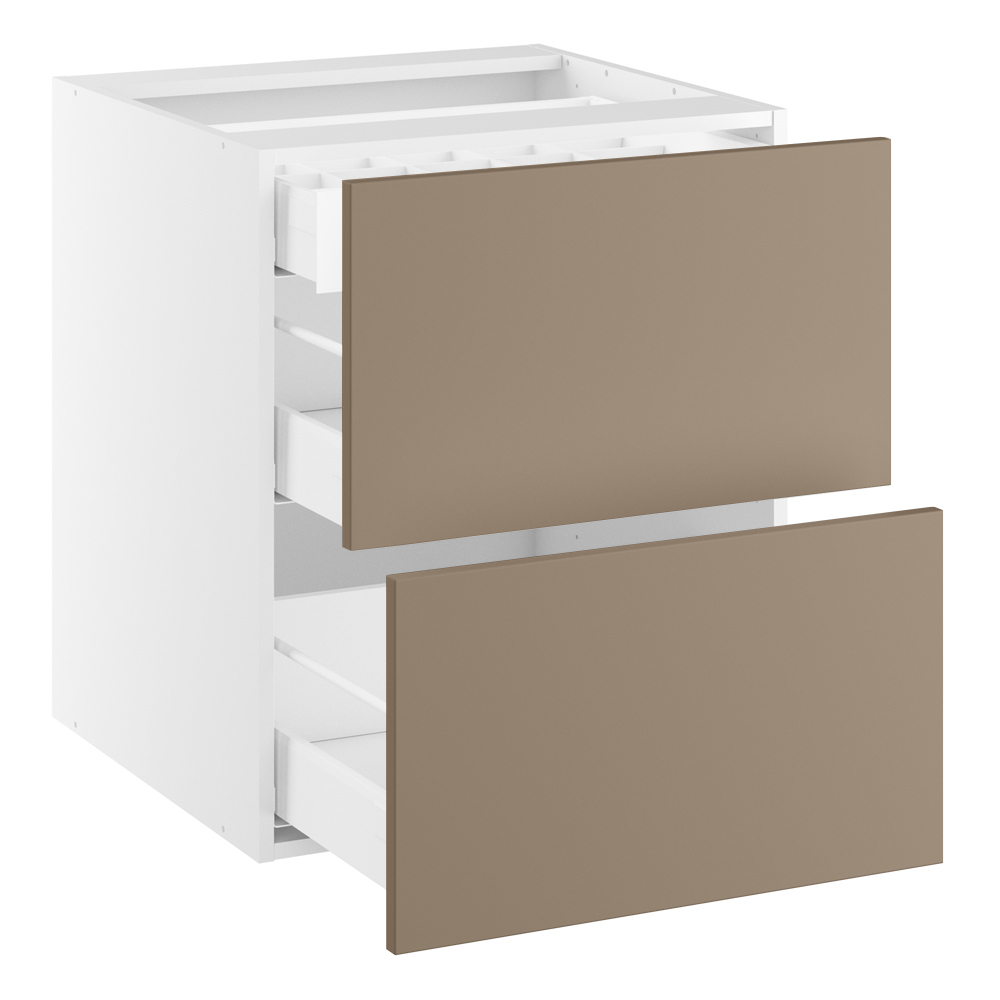 Underskab, 2 skuffer, indv. skuffe. H:704 B:600 D:580