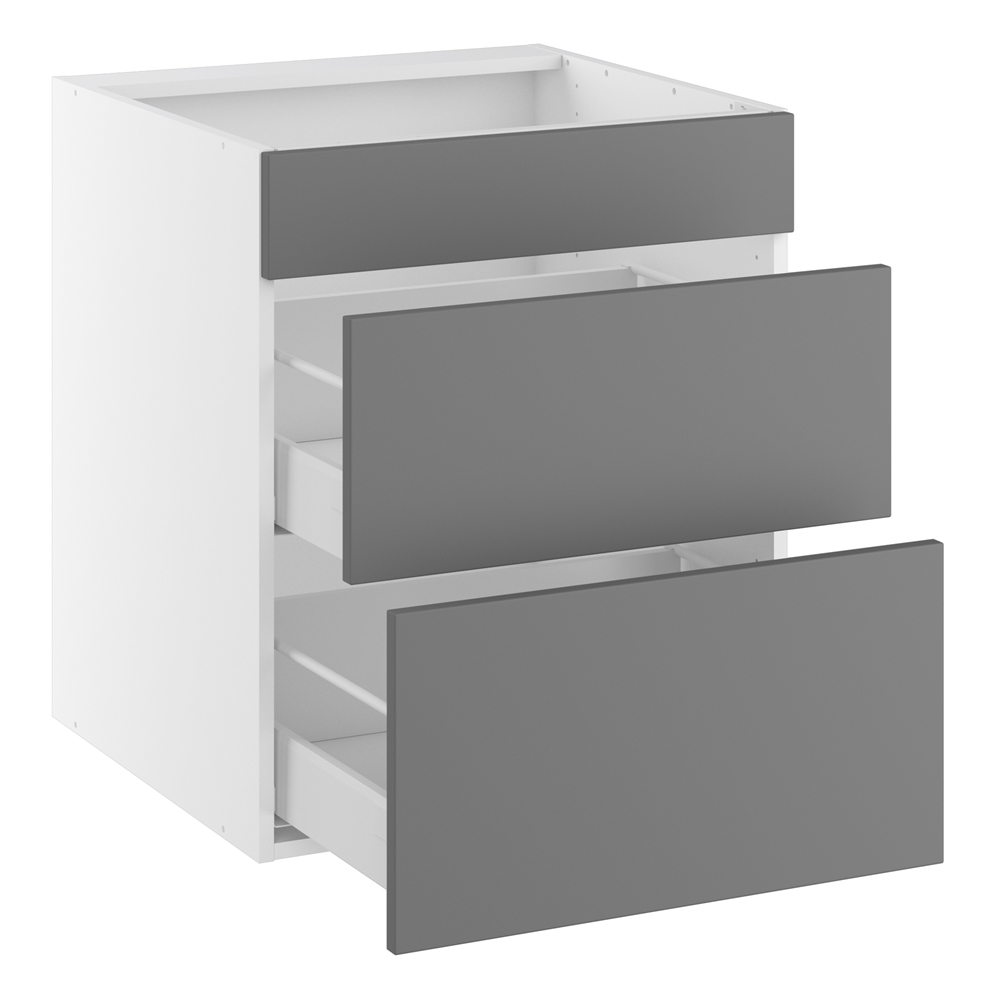 Underskab t/kogeplade, blændfront 124mm, 2 skuffer D:500. H:704 B:1000 D:580