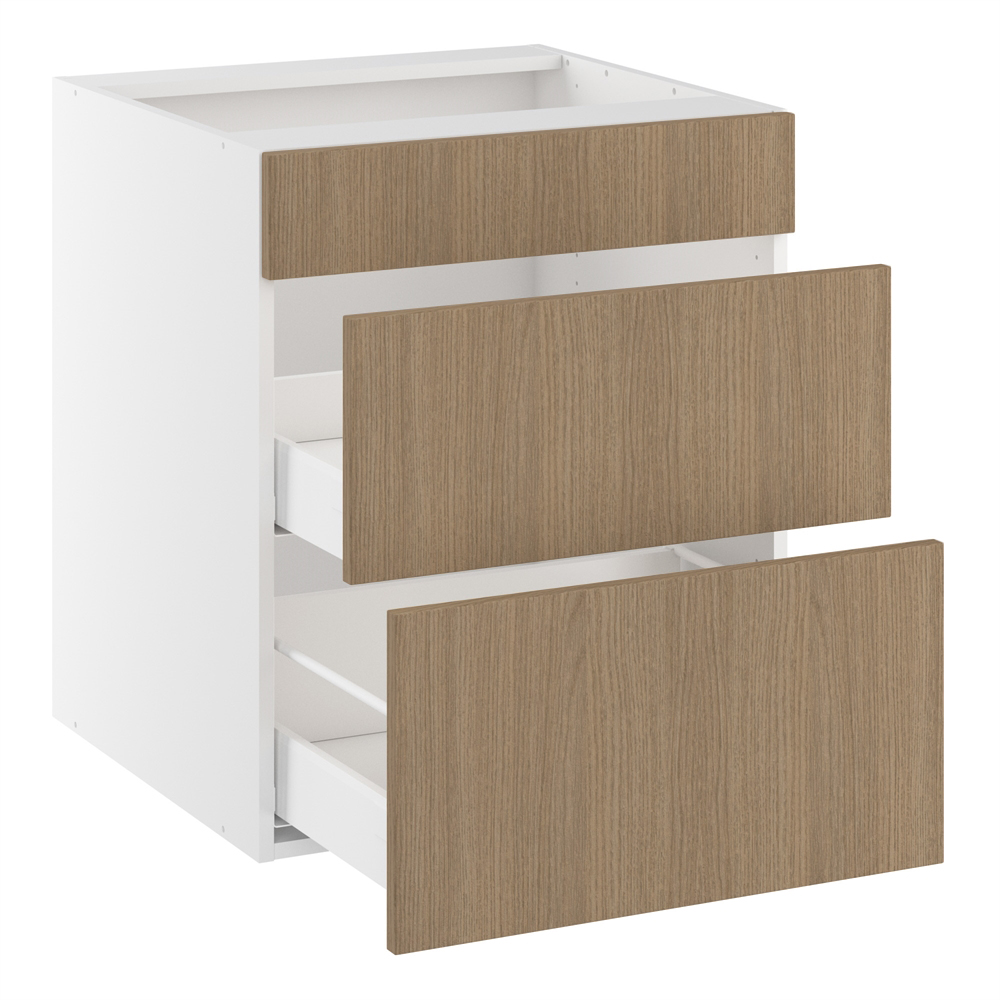 Vaskeskab, blændfront 124mm, 2 skuffer, skuffedybde 270 og 400mm. H:704 B:1000 D:580