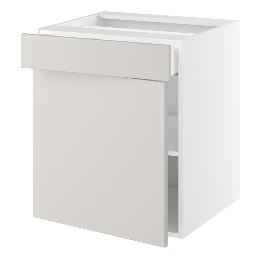 Underskab, 572mm låge, 1 skuffe, 1 hylde. H:704 B:500 D:580