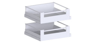 Indv. Tandembox bakke, m/distanceliste, 2  høje B:600