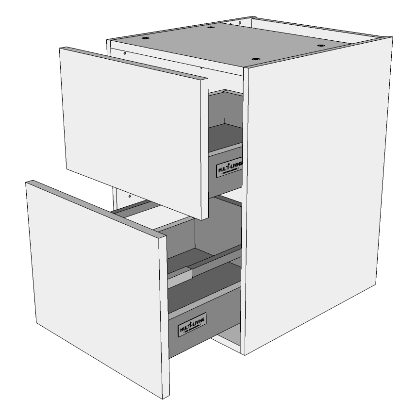 Multi-Living Bad skuffeskab i Wien H: 57,6 cm D: 44,5 cm - Metalforsag - Bredde: 40 cm