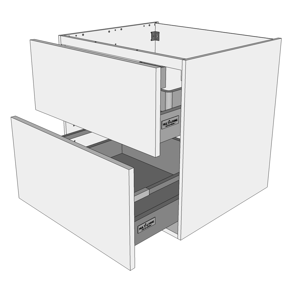 Multi-Living Bad vaskeskab i S-Line Eg H: 57,6 cm D: 51,0 cm - Udskæring til afløb - Bredde: 80 cm